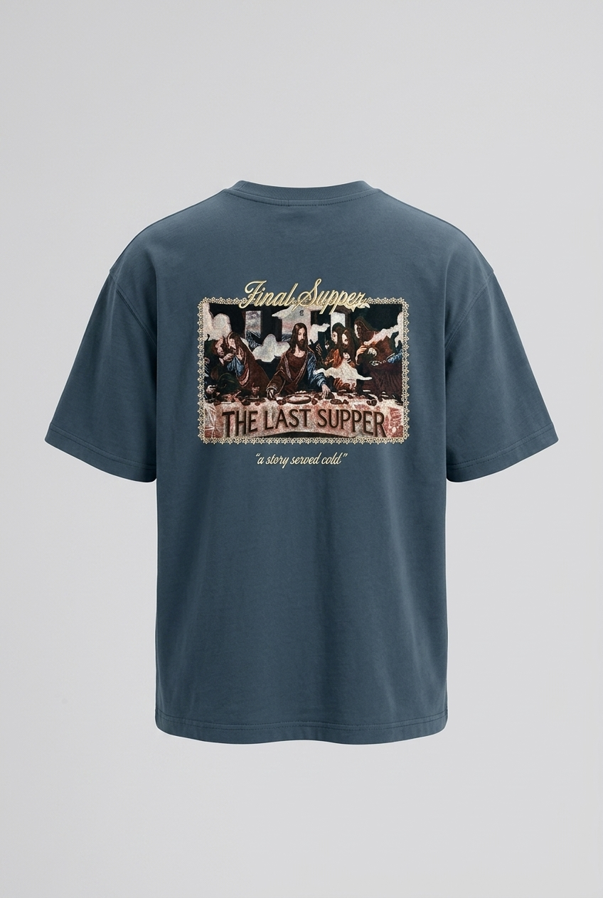 Final Supper Oversized T-Shirt Petrol Blue – Respire