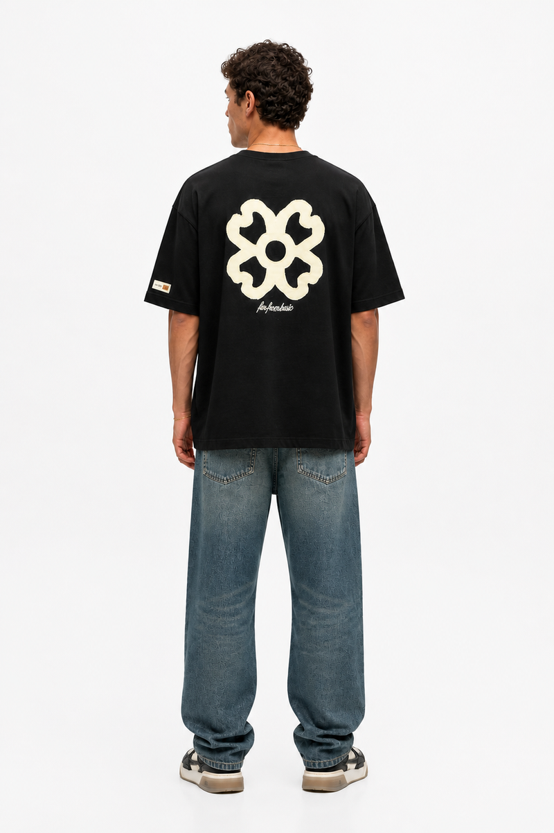 Fleur Oversized T-Shirt Black