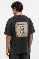 Marseille Washed Oversized T-Shirt Black