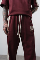 07 Striped Regular Fit Tracksuit Burgundy