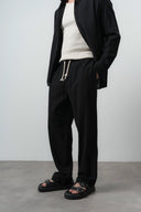 R Embroidered Baggy Sweatpant Black