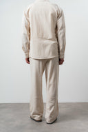 R Embroidered Baggy Sweatpant Beige