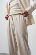 R Embroidered Baggy Sweatpant Beige