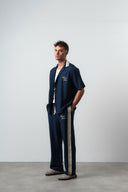 Striped Oversized Tracksuit Navy