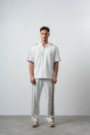 R Striped Regular Fit Tracksuit Ecru