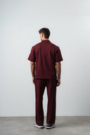 R Striped Regular Fit Tracksuit Burgundy