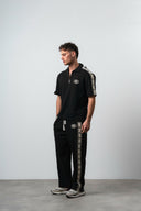 R Striped Regular Fit Tracksuit Black