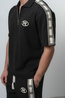 R Striped Regular Fit Tracksuit Black