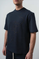 Embroidered Regular Fit Set Navy