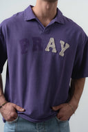 Pray Oversized T-Shirt Purple
