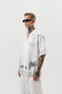 Night Pattern Oversized Shirt White