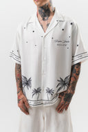 Night Pattern Oversized Shirt White