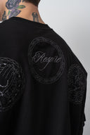 Rosette Oversized T-Shirt Black