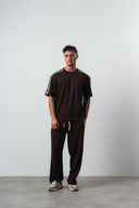 Respire Striped Regular Fit Tracksuit Brown