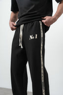 No1 Striped Regular Fit Tracksuit Black