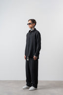 R Embroidered Oversized Tracksuit Black