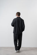 R Embroidered Oversized Tracksuit Black