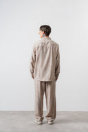 R Embroidered Oversized Tracksuit Beige