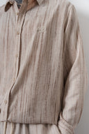 R Embroidered Oversized Tracksuit Beige