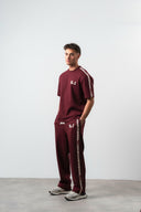 No1 Striped Regular Fit Tracksuit Burgundy