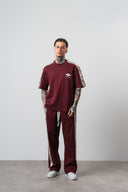 FFB Striped Regular Fit Tracksuit Burgundy