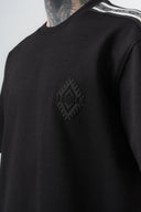 Ethnic Striped Regular Fit Tracksuit Black