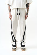 Stripe Detailed Baggy Sweatpant Ecru