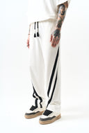 Stripe Detailed Baggy Sweatpant Ecru