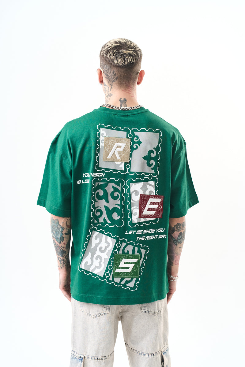 Low Vision Oversized T-Shirt Dark Teal