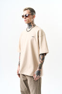 Respire Injection Printed Oversized T-Shirt Beige