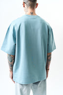 Respire Injection Printed Oversized T-Shirt Light Blue
