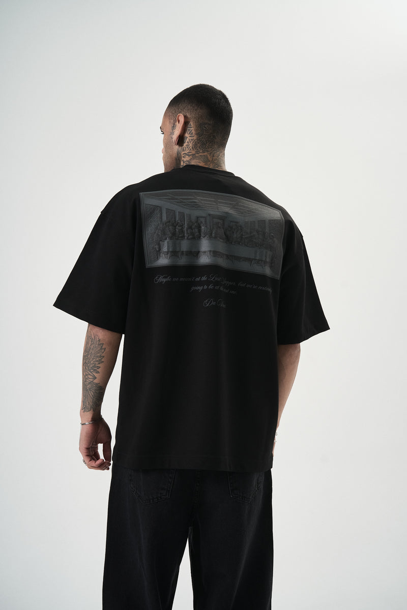 Da Vinci Oversized T-Shirt Black