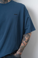 Respire Injection Printed Oversized T-Shirt Navy Blue