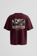 Final Supper Oversized T-Shirt Burgundy