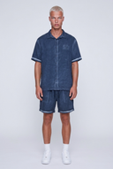 Washed Shirt Set Navy