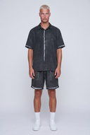 Washed Shirt Set Black