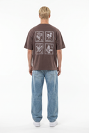 Embroidered Oversized T-Shirt Brown