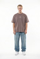Embroidered Oversized T-Shirt Brown