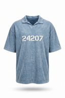 24207 Washed Oversized T-Shirt Blue