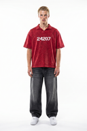 24207 Washed Oversized T-Shirt Burgundy