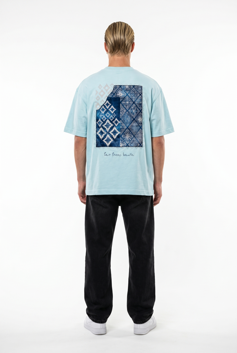 FFB Embroidered Oversized T-Shirt Baby Blue